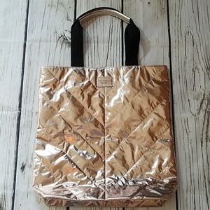 Victoria's secret rose gold metallic tote